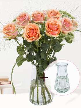 Bloemen voor een geboorte - zalmkleurig