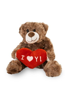 Teddybeer donkerbruin - I love you