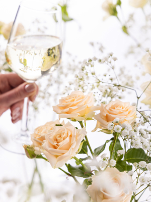 Tafeldecoratie met rozen Tafeldecoratie met rozen